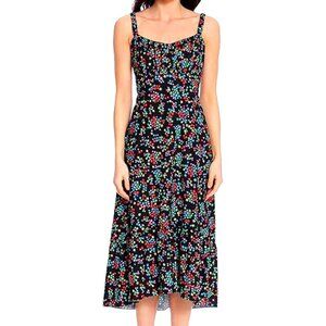 NWOT Donna Morgan Sleeveless Midi Dress Black Floral Size 6